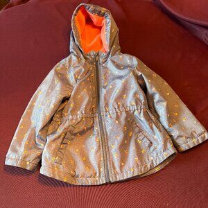 Carter’s Girls Floral Hooded Jacket Fleece Lined Size 5T Fall Jacket